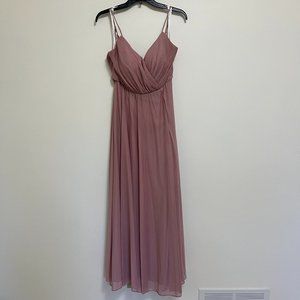 Azazie Darcy Dusty Rose Bridesmaid / Wedding Guest Floor Length Dress Petite